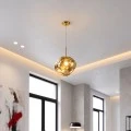 Ceiling lamp Henfa pakoworld gold metal with glass D26x26cm