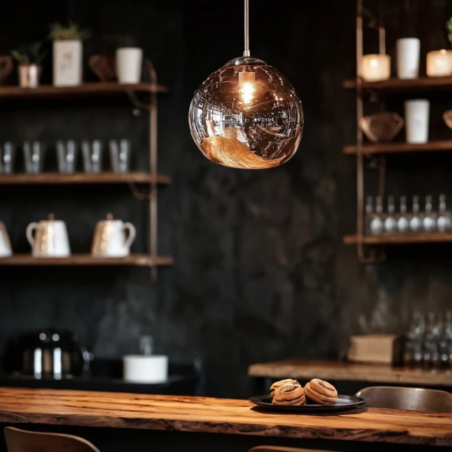 Ceiling light Umuco pakoworld E27 in copper color D38x60cm