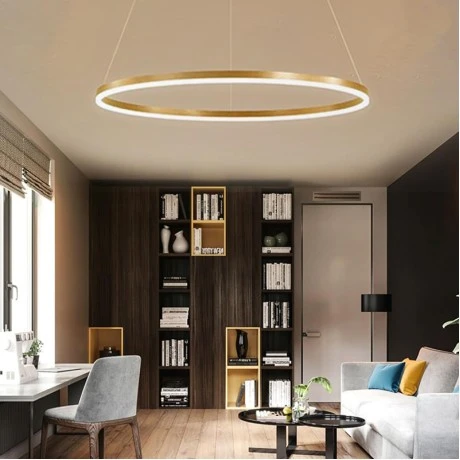 Ceiling lamp Nebrian pakoworld led gold metal D60x15cm