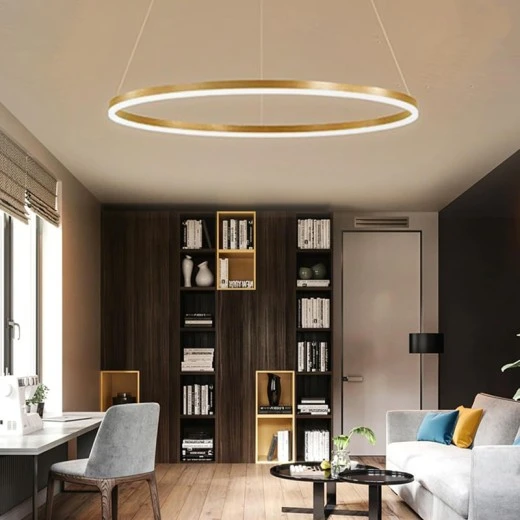 Φωτιστικό οροφής Nebrian pakoworld led μέταλλο χρυσό Φ60x15εκ