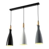 Eracile pakoworld three-light ceiling lamp black-white-grey metal 70x38cm