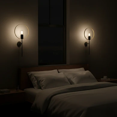 Φωτιστικό τοίχου-απλίκα Bendia pakoworld Ε27 μέταλλο μαύρο-χρυσό 25x15x52εκ