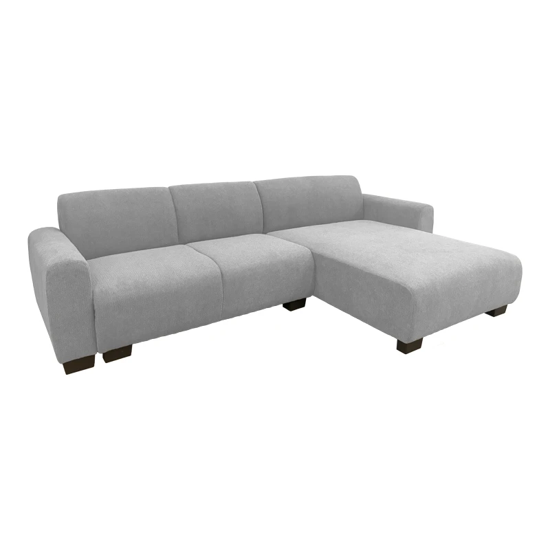 Reversible corner sofa Erros pakoworld fabric in light grey color 287x161x71cm