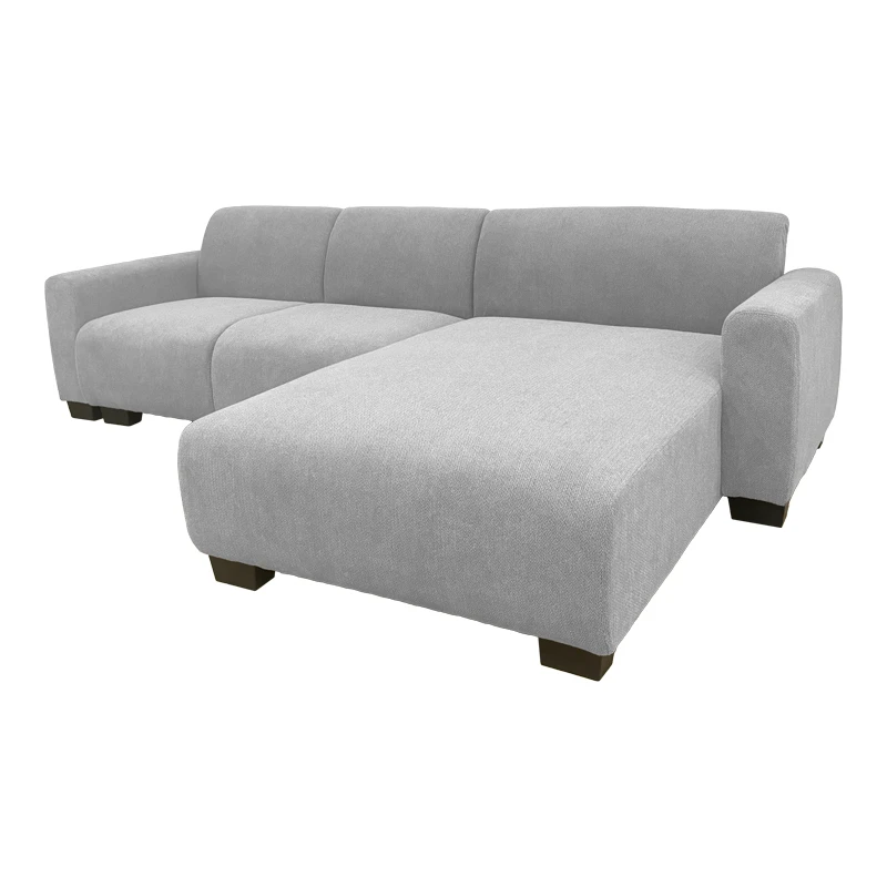 Reversible corner sofa Erros pakoworld fabric in light grey color 287x161x71cm