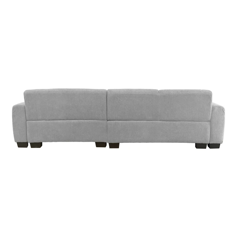 Reversible corner sofa Erros pakoworld fabric in light grey color 287x161x71cm
