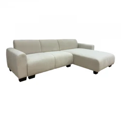 Reversible corner sofa Erros pakoworld fabric in beige shade 287x161x71cm