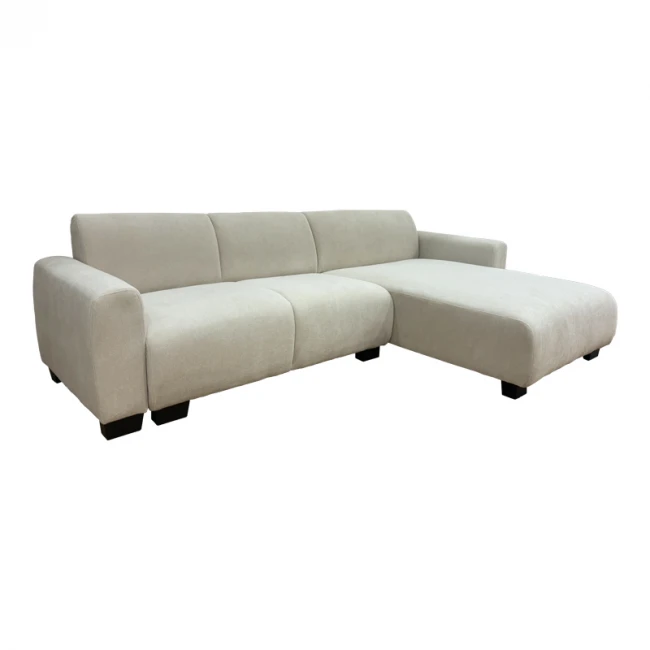 Reversible corner sofa Erros pakoworld fabric in beige shade 287x161x71cm