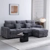 Comfie pakoworld corner reversible sofa bed with storage space dark grey fabric 260x156x98cm