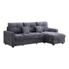 Comfie pakoworld corner reversible sofa bed with storage space dark grey fabric 260x156x98cm