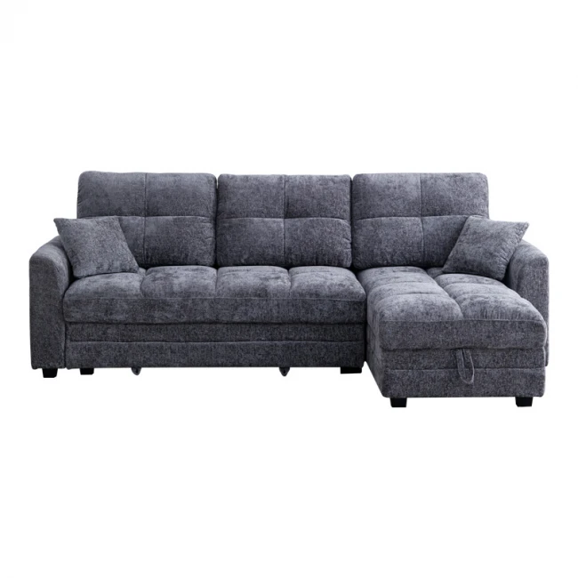 Comfie pakoworld corner reversible sofa bed with storage space dark grey fabric 260x156x98cm