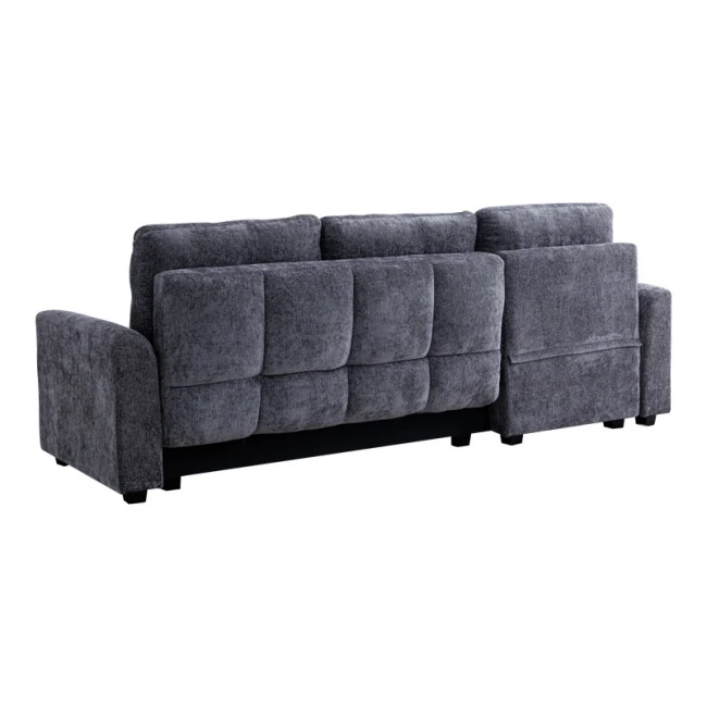 Comfie pakoworld corner reversible sofa bed with storage space dark grey fabric 260x156x98cm
