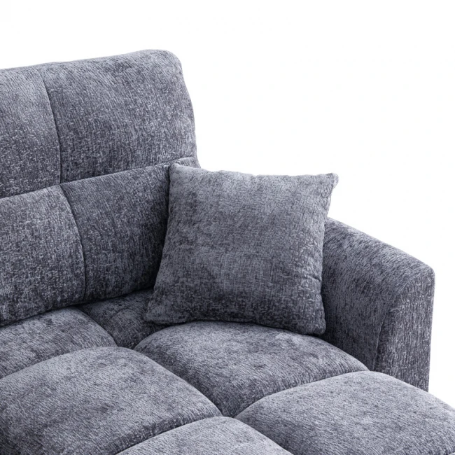 Comfie pakoworld corner reversible sofa bed with storage space dark grey fabric 260x156x98cm