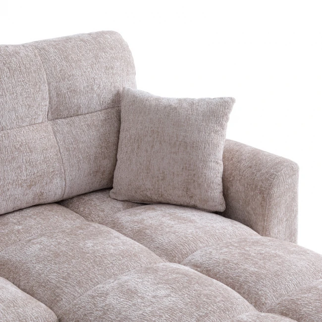 Comfie pakoworld corner reversible sofa bed with storage space beige fabric 260x156x98cm