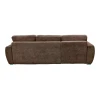 Reversible sofa-bed Vivad pakoworld fabric in dark brown color 275x164x91cm