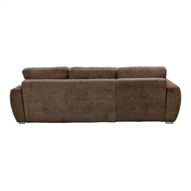 Reversible sofa-bed Vivad pakoworld fabric in dark brown color 275x164x91cm