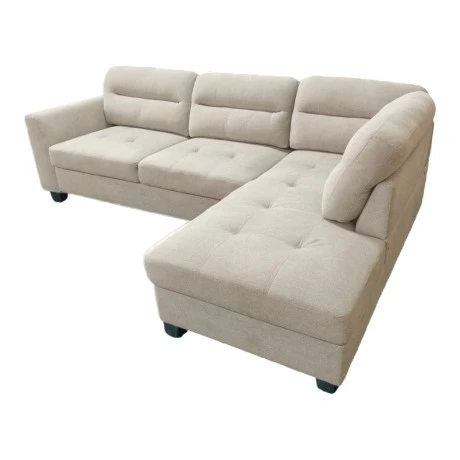Corner sofa left corner Camile pakoworld beige fabric 270x174x95cm
