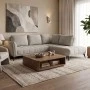 Left corner sofa Belanza pakoworld grey beige fabric 265x213x90cm