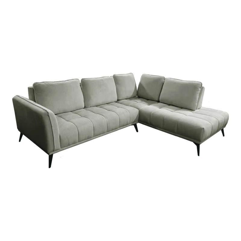 Left corner sofa Belanza pakoworld grey beige fabric 265x213x90cm