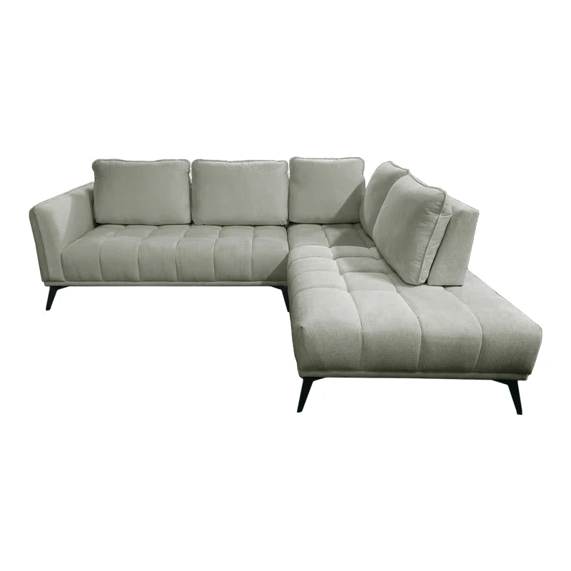 Left corner sofa Belanza pakoworld grey beige fabric 265x213x90cm