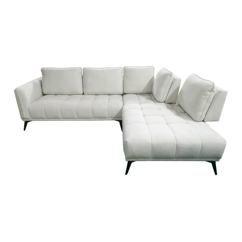Left corner sofa Belanza pakoworld beige fabric 265x213x90cm