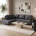 Right corner sofa Belanza pakoworld anthracite fabric 265x213x90cm