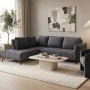 Right corner sofa Belanza pakoworld anthracite fabric 265x213x90cm