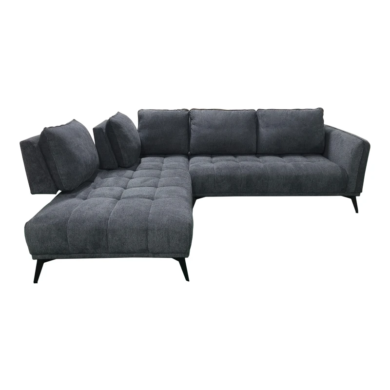 Right corner sofa Belanza pakoworld anthracite fabric 265x213x90cm