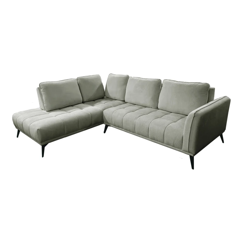 Right corner sofa Belanza pakoworld grey beige fabric 265x213x90cm