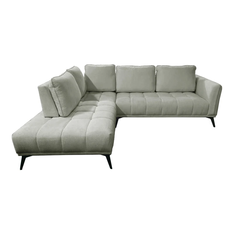 Right corner sofa Belanza pakoworld grey beige fabric 265x213x90cm