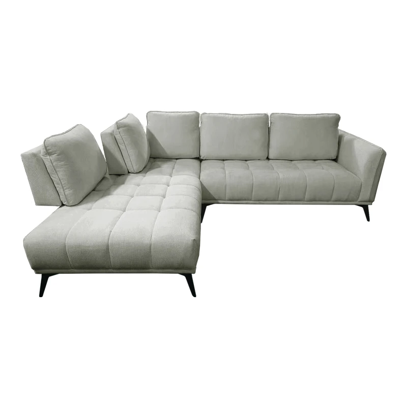 Right corner sofa Belanza pakoworld grey beige fabric 265x213x90cm