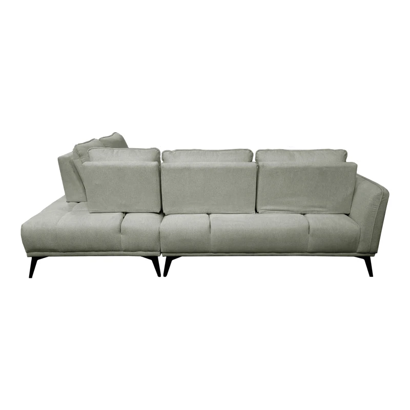 Right corner sofa Belanza pakoworld grey beige fabric 265x213x90cm
