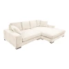 Reversible sofa Cornerdo pakoworld fabric in ivory color 265x175x85cm
