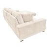Reversible sofa Cornerdo pakoworld fabric in ivory color 265x175x85cm
