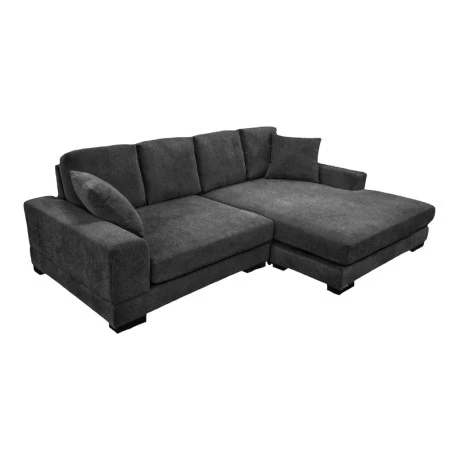 Reversible sofa Cornerdo pakoworld fabric in dark grey color 265x175x85cm