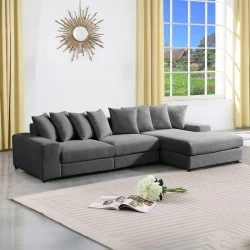 Left corner sofa Gerando pakoworld anthracite fabric 336x179x83cm