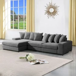 Right corner sofa Gerando pakoworld anthracite fabric 336x179x83cm
