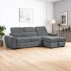 Dreamora left corner pakoworld corner sofa bed with storage space black fabric 270x167x82cm