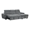 Dreamora left corner pakoworld corner sofa bed with storage space black fabric 270x167x82cm