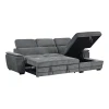 Dreamora left corner pakoworld corner sofa bed with storage space black fabric 270x167x82cm