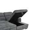 Dreamora left corner pakoworld corner sofa bed with storage space black fabric 270x167x82cm