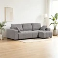Corner sofa bed reversible corner Belda pakoworld with storage space grey fabric 246x138x82cm