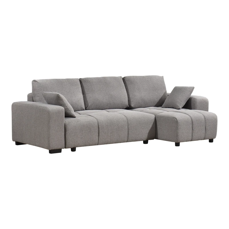 Corner sofa bed reversible corner Belda pakoworld with storage space grey fabric 246x138x82cm