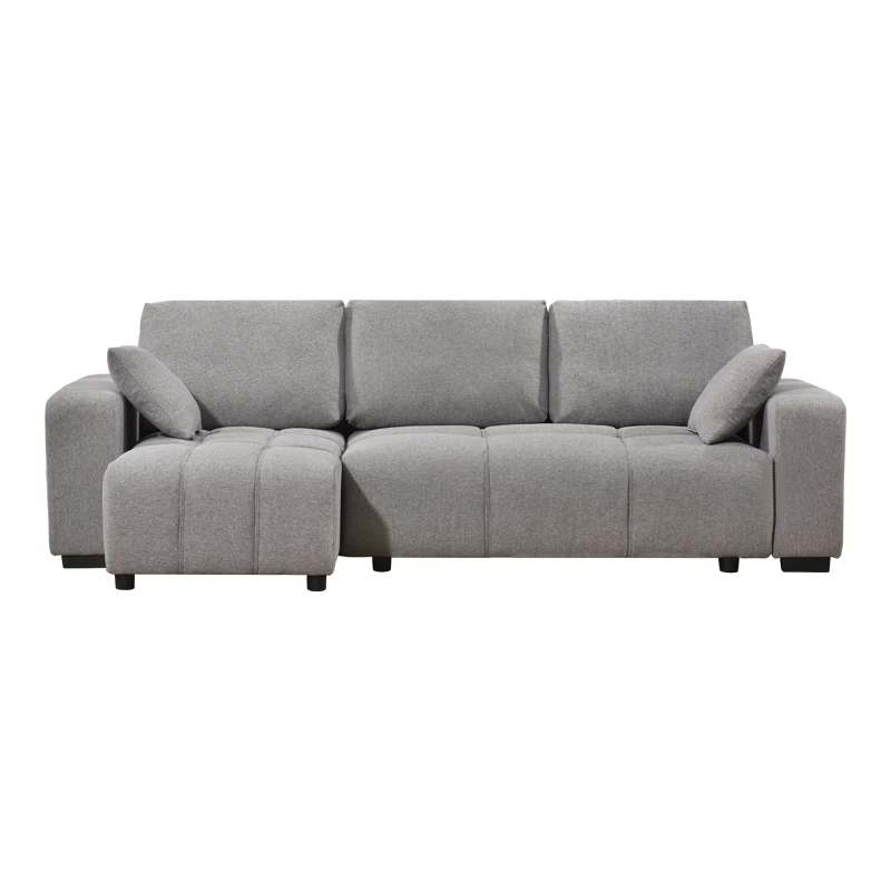 Corner sofa bed reversible corner Belda pakoworld with storage space grey fabric 246x138x82cm