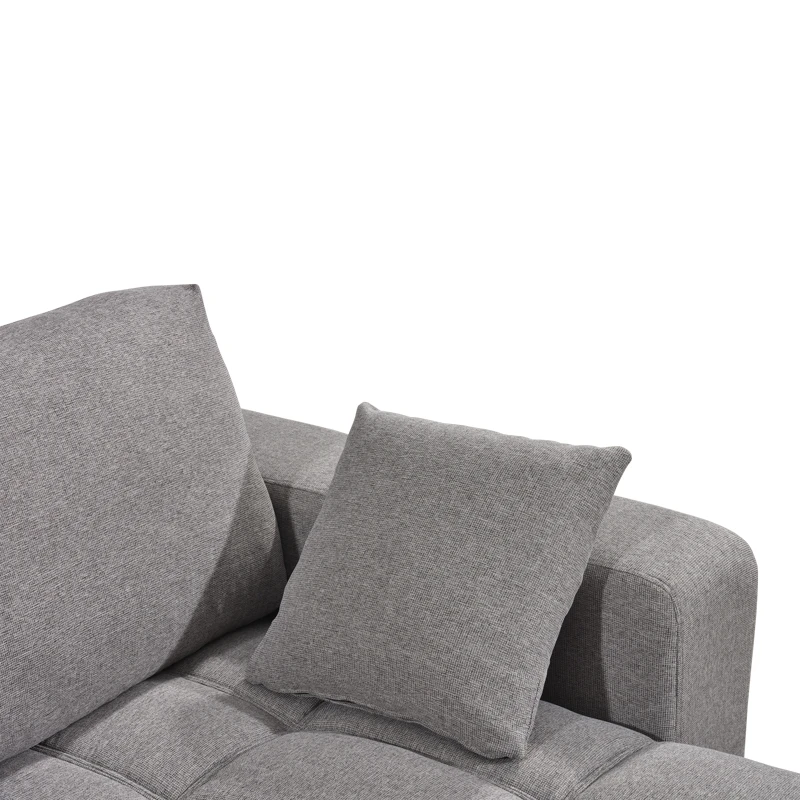 Corner sofa bed reversible corner Belda pakoworld with storage space grey fabric 246x138x82cm