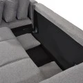 Corner sofa bed reversible corner Belda pakoworld with storage space grey fabric 246x138x82cm