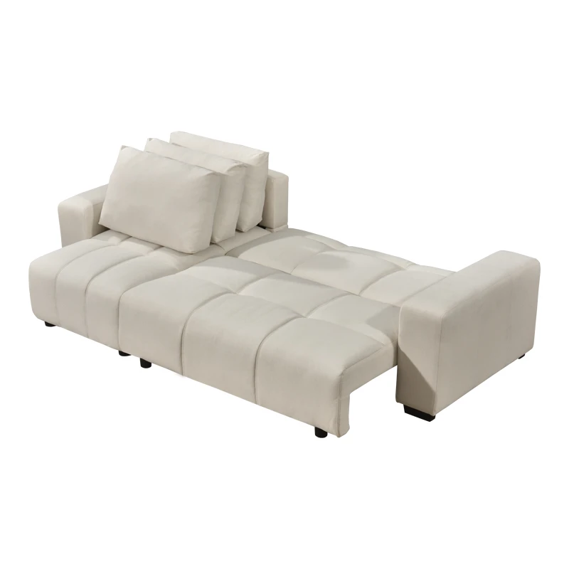 Corner sofa bed reversible corner Belda pakoworld with storage space cream fabric 246x138x82cm