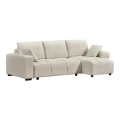 Corner sofa bed reversible corner Belda pakoworld with storage space cream fabric 246x138x82cm
