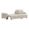 Corner sofa bed reversible corner Belda pakoworld with storage space cream fabric 246x138x82cm
