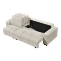 Corner sofa bed reversible corner Belda pakoworld with storage space cream fabric 246x138x82cm