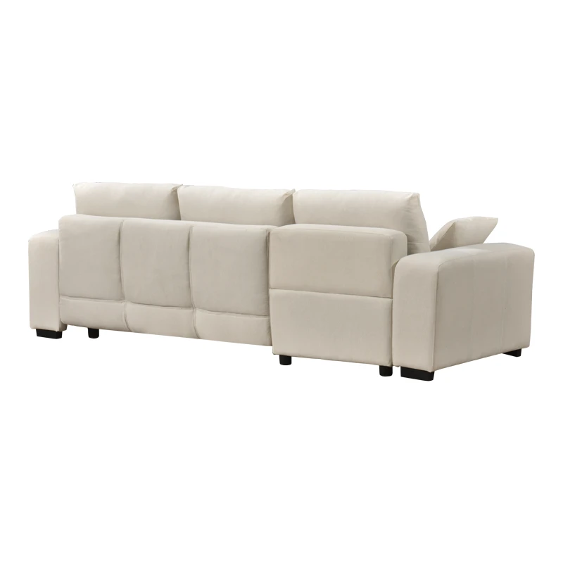 Corner sofa bed reversible corner Belda pakoworld with storage space cream fabric 246x138x82cm